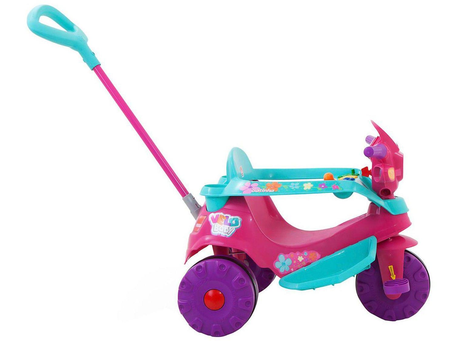 Motoca Triciclo Infantil Velo Baby com Empurrador - Bandeirante +