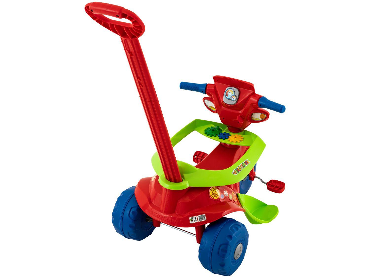 Triciclo Infantil Velotrol com Empurrador Bandeirante
