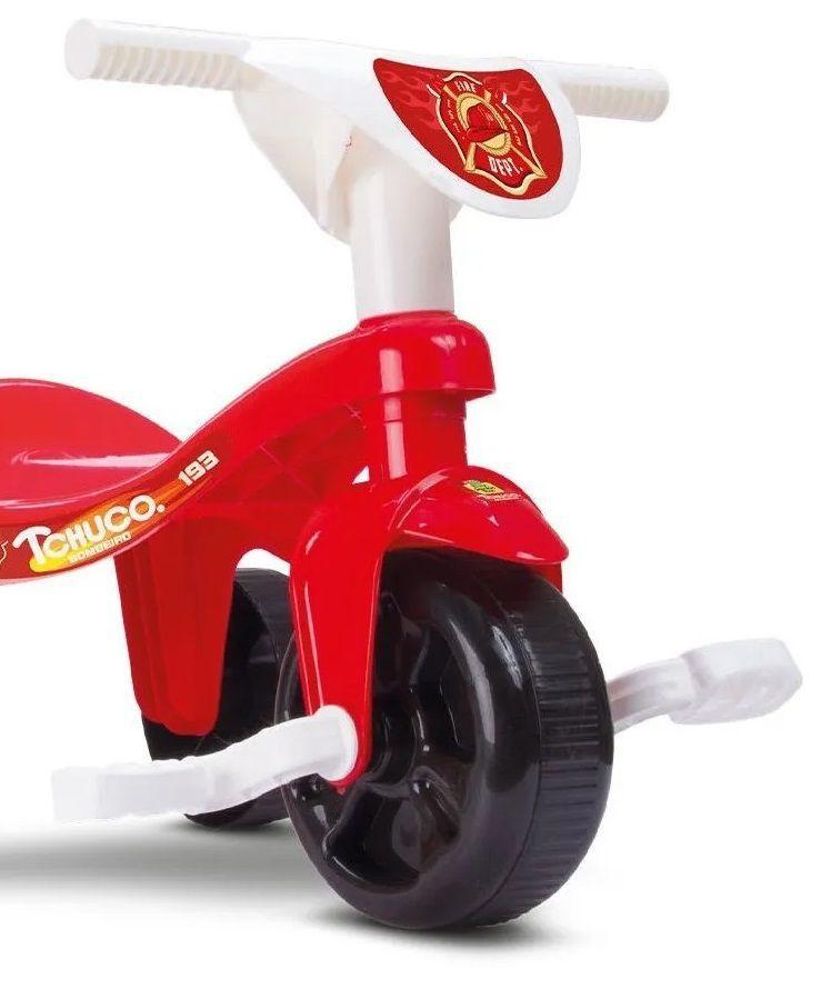 Triciclo Motoca Infantil Passeio Empurrador Pedal Som Azul