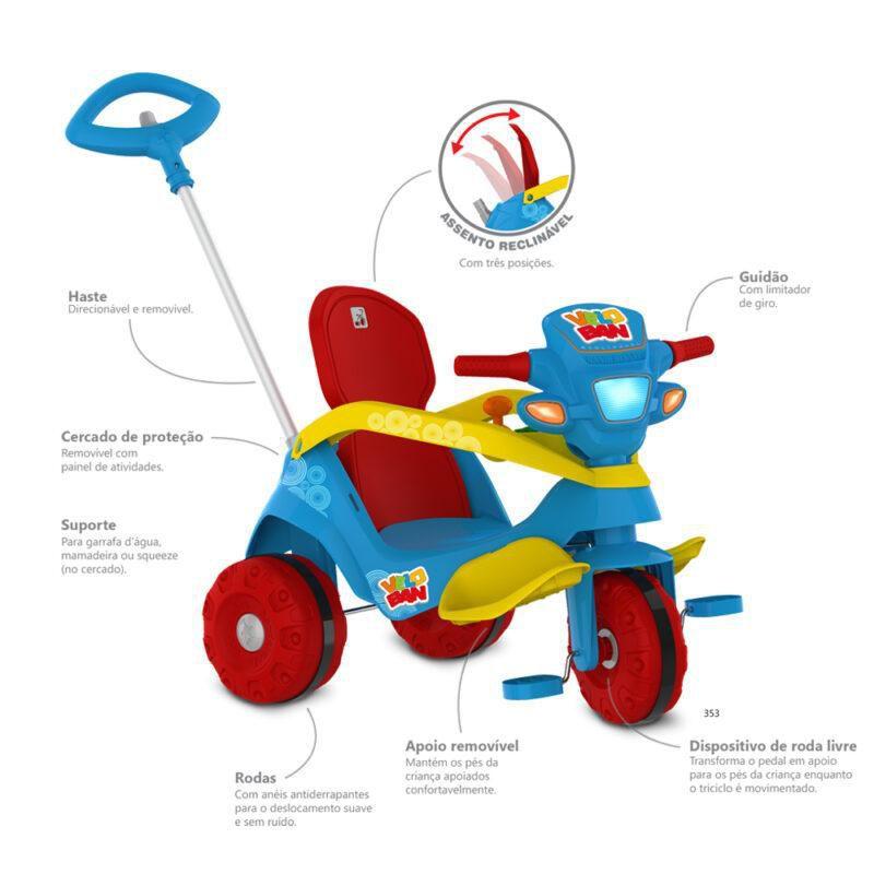 Triciclo Velocipede Bandeirante Reclinável - Passeio e Pedal - Velotrol ...