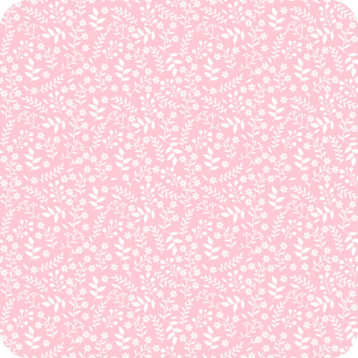 Tricoline Estampada 100 Alg 0 50m X 1 50larg Ramos Fundo Rosa Bebe Peripan Tecido Tricoline Magazine Luiza