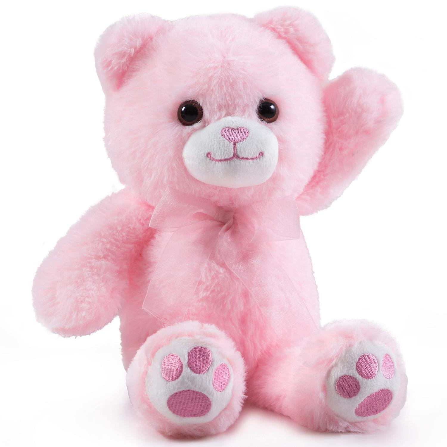 Ursinho Rosa Ursinho Rosa Com Coracao Urso De Pelúcia 50 Cm Sentado Pérola Com