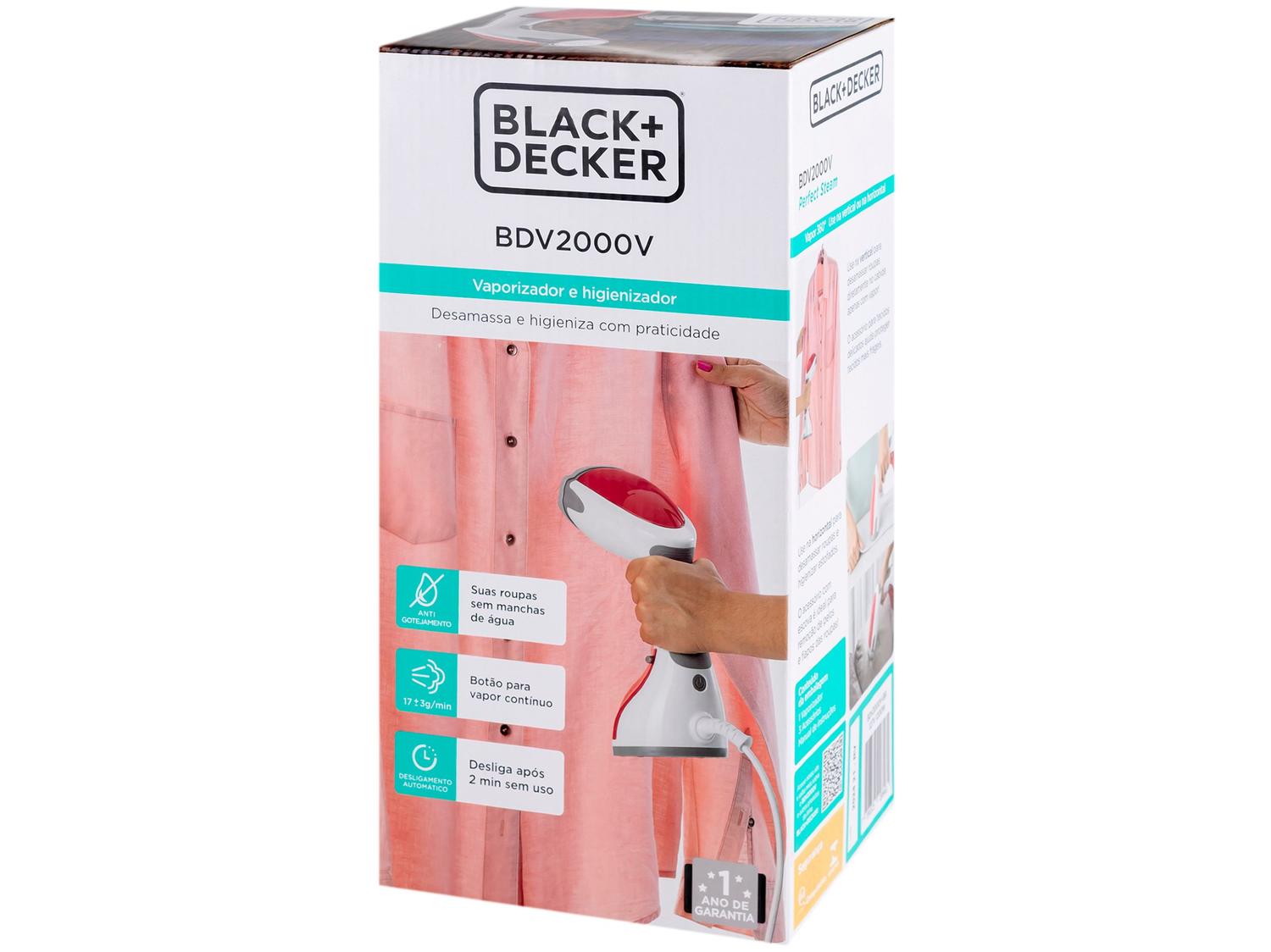 Vaporizador/Higieniador de Roupas Black&Decker BDV2000V Portátil 200ml 1200W com Acess