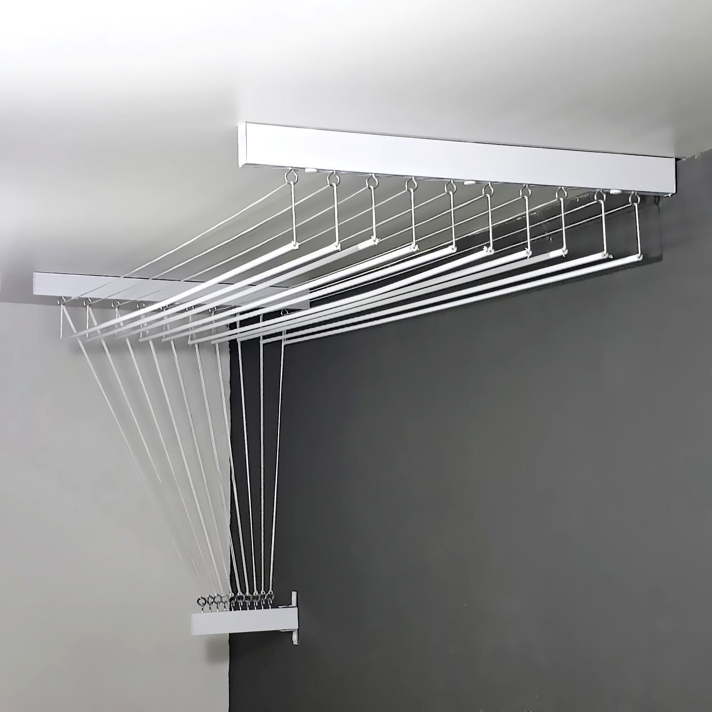 Varal De Teto Individual 10 Varetas Alumínio Branco 100 Cm - HOME ...