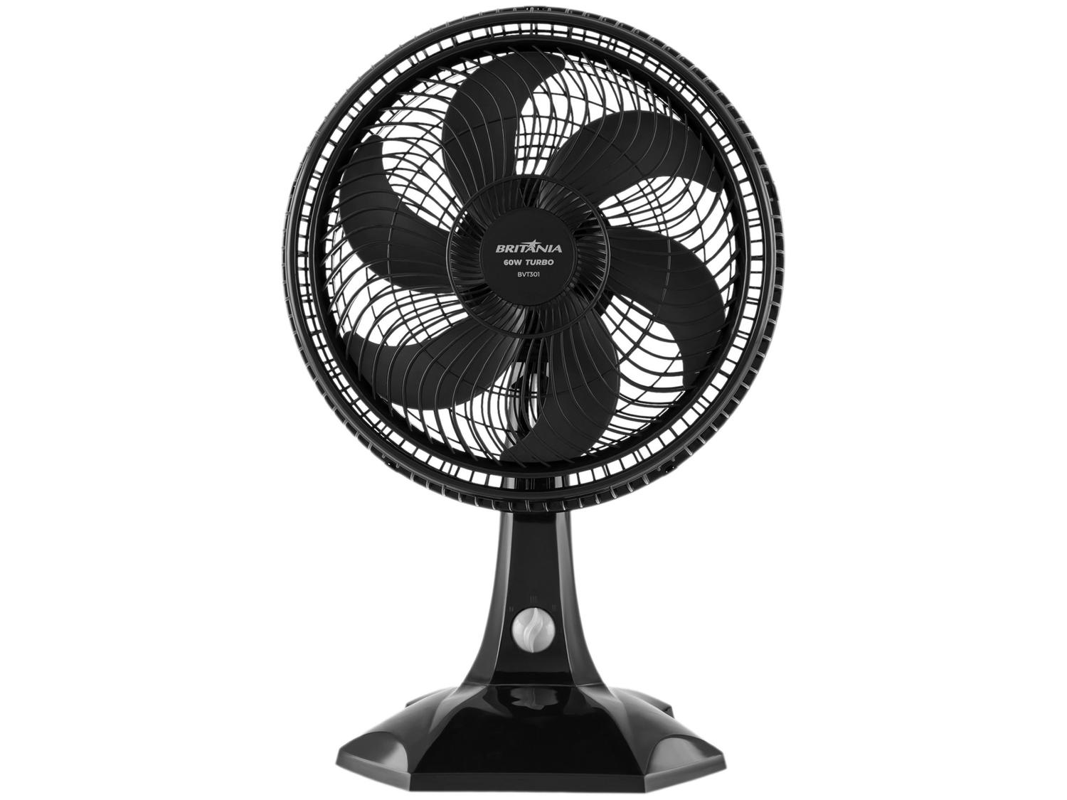 Ventilador de Mesa Britânia BVT301 30cm 6 Pás 3 Velocidades Preto