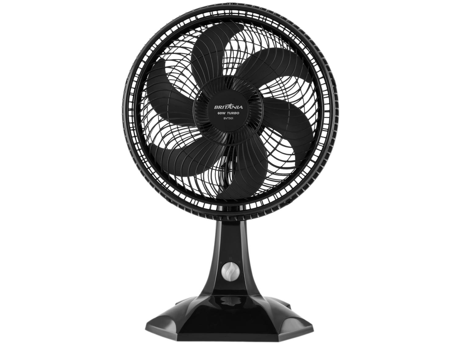 Ventilador de Mesa Britânia BVT301 30cm 6 Pás 3 Velocidades Preto