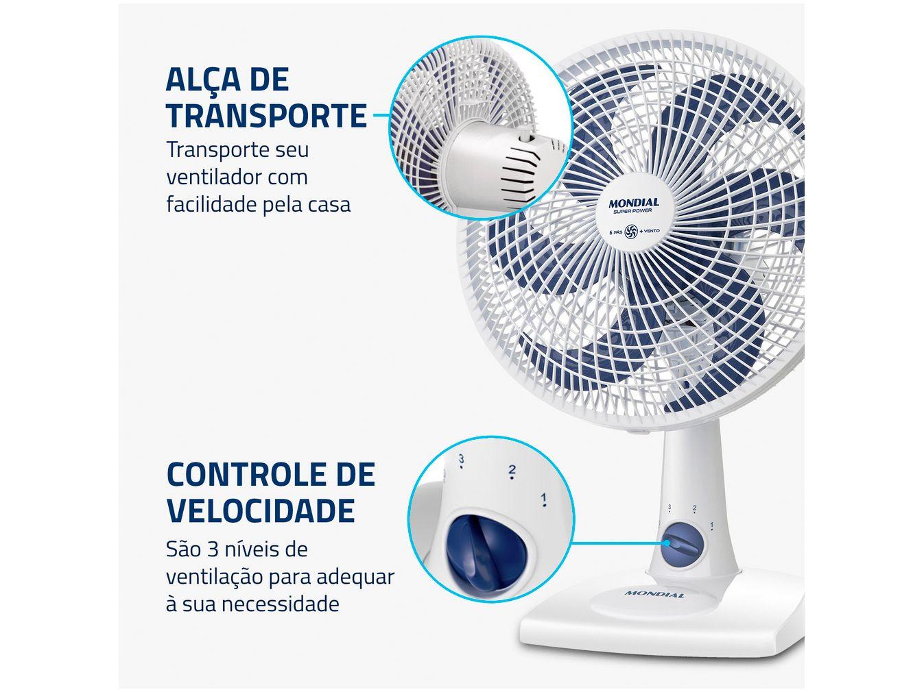 Ventilador de Mesa Mondial Super Power VSP-30-W