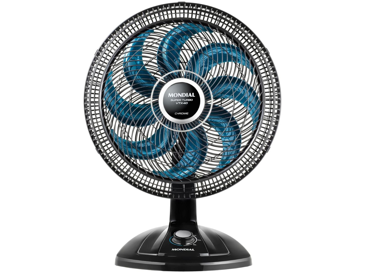 Ventilador de Mesa Mondial Super Turbo VTX-40 Chrome 40cm 8 Pás 3 Velocidades