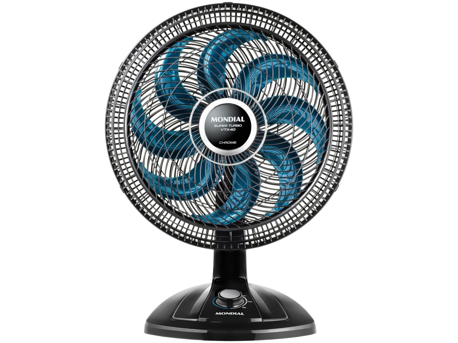 Ventilador de Mesa Mondial Super Turbo VTX-40 Chrome 40cm 8 Pás 3 Velocidades