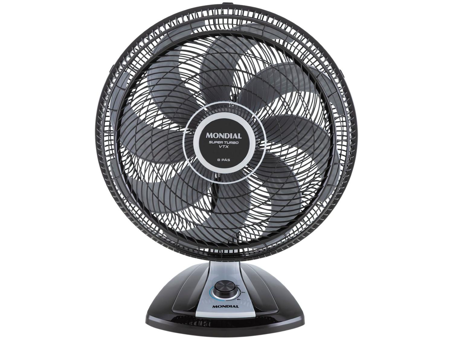 Ventilador de Mesa Mondial VTX-50 50cm 8 Pás 3 Velocidades Preto e Prata