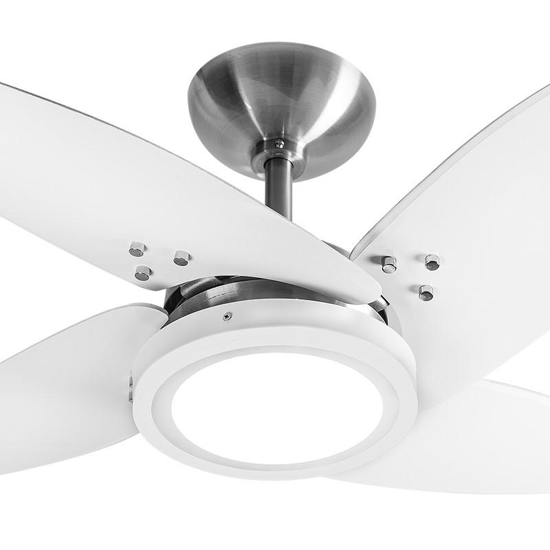 Qual Melhor Ventilador De Teto Ventilador de Teto Tron Azzam Led 4 Pás Branco / Alumínio - Ventilador