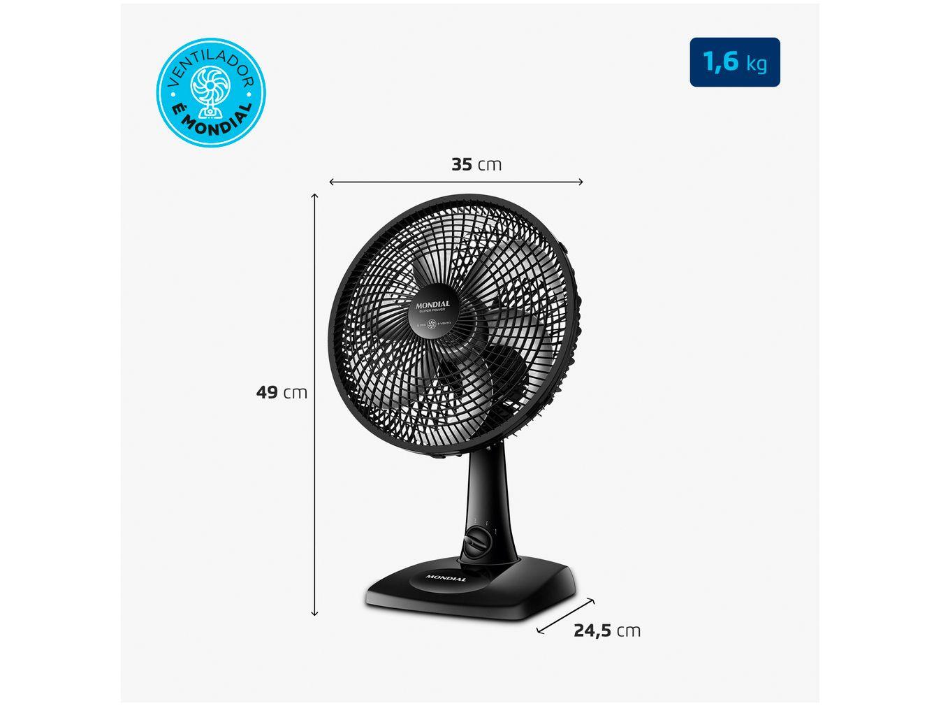 Ventilador Mondial Super Power VSP-30-B 30cm 6 Pas 3 Velocidades 60W