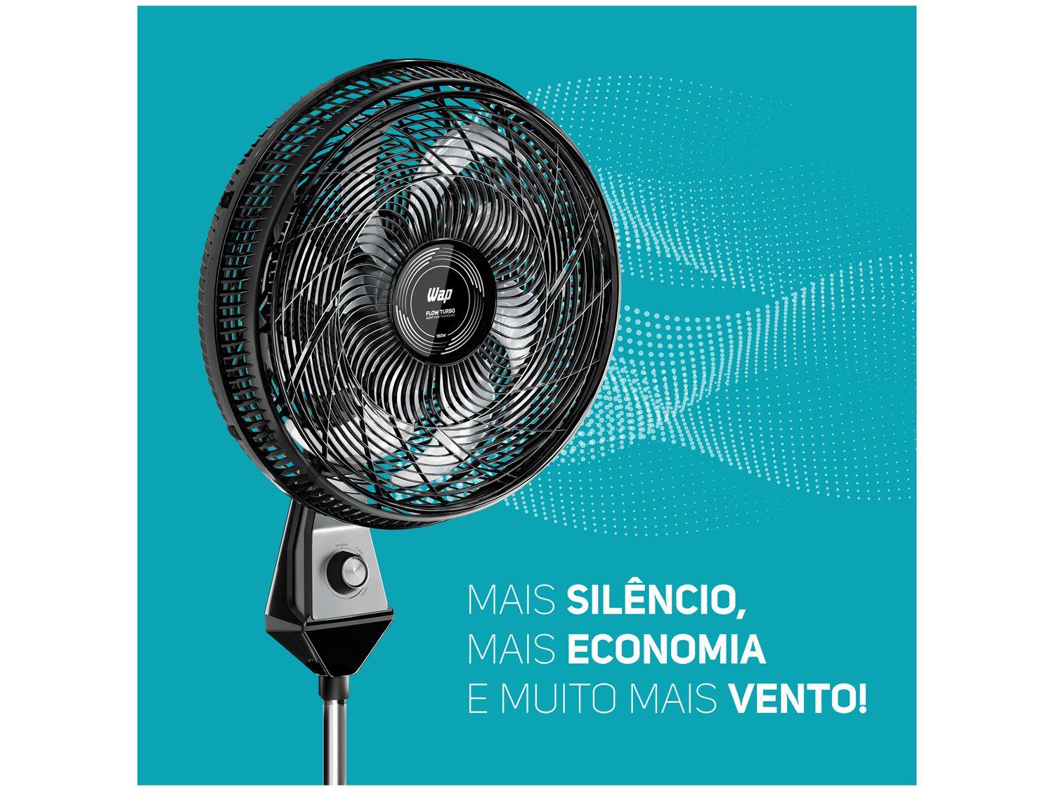 Ventilador Wap Flow Turbo 50cm 8 Pás 3 Velocidades Preto e Cinza