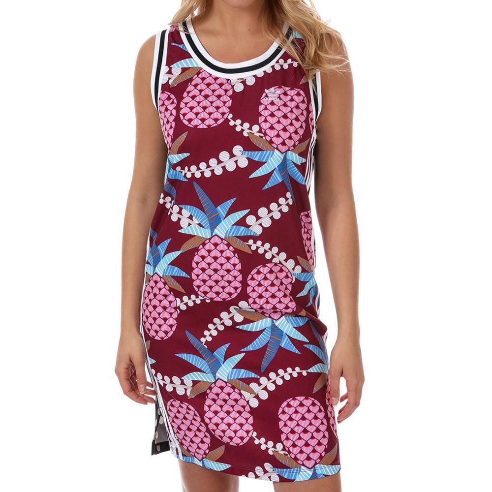 Vestido Adidas US Open Vinho Preto e Azul Vestido Esportivo Magazine Luiza