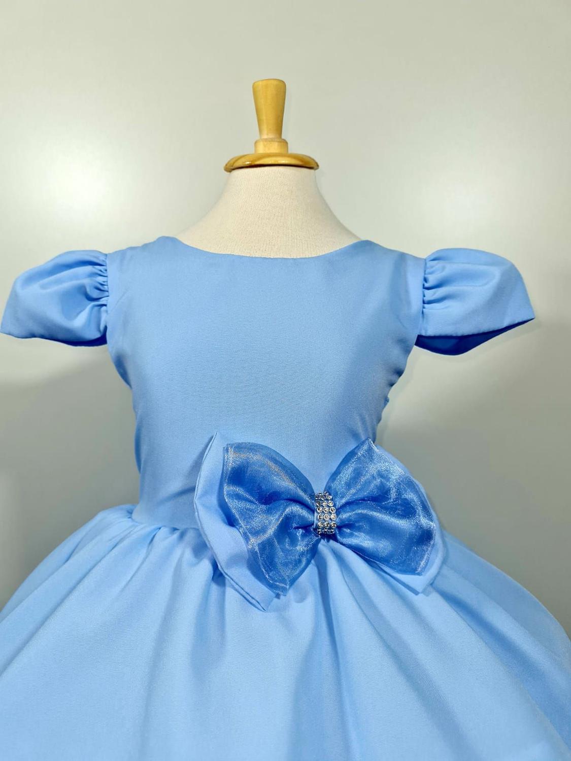 Vestido Daminha Social Azul Princesa Cinderela Aniversário em Promoção na  Americanas