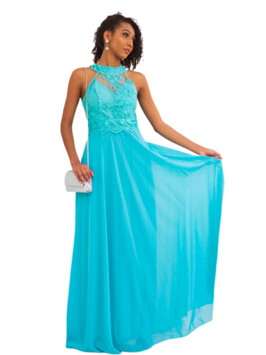 vestido para madrinha cor azul tiffany
