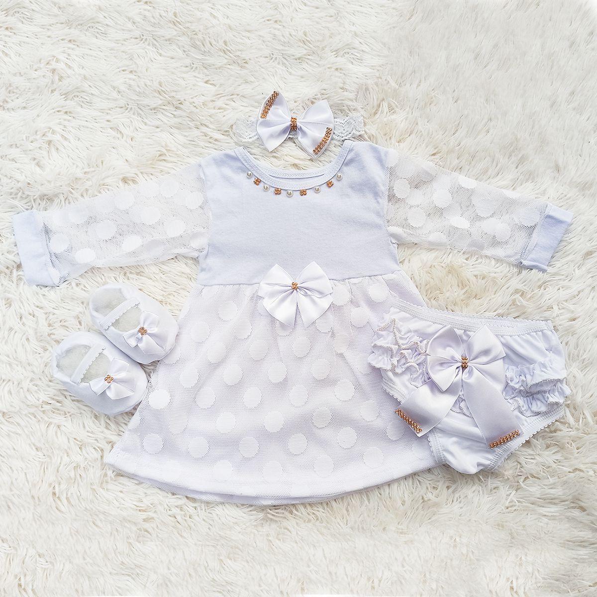 Vestido Roupinha De Bebe Recem Nascido Feminino Recém Nascido