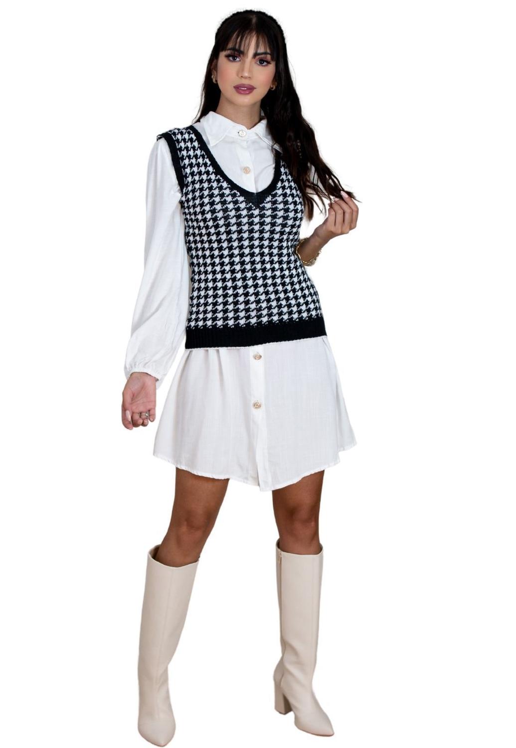 colete com camisa social feminino