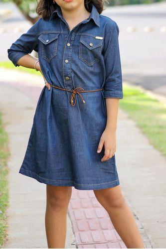 Vestido Chemise Jeans Infantil Juvenil - Art da Helô Moda Infantil -  Vestido Infantil - Magazine Luiza