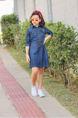 Vestido Chemise Jeans Infantil Juvenil - Art da Helô Moda Infantil -  Vestido Infantil - Magazine Luiza