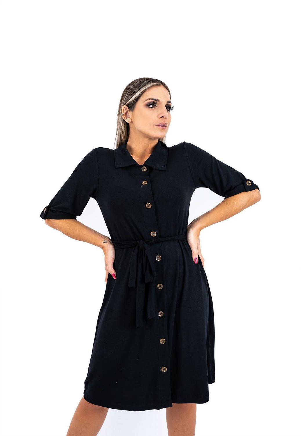 vestido chemise sem manga