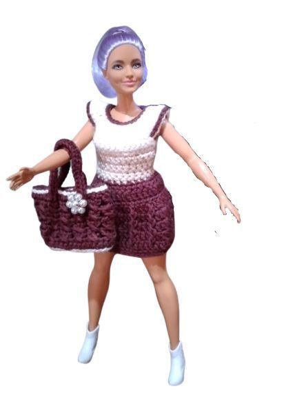 Roupa de Boneca Barbie em Crochê