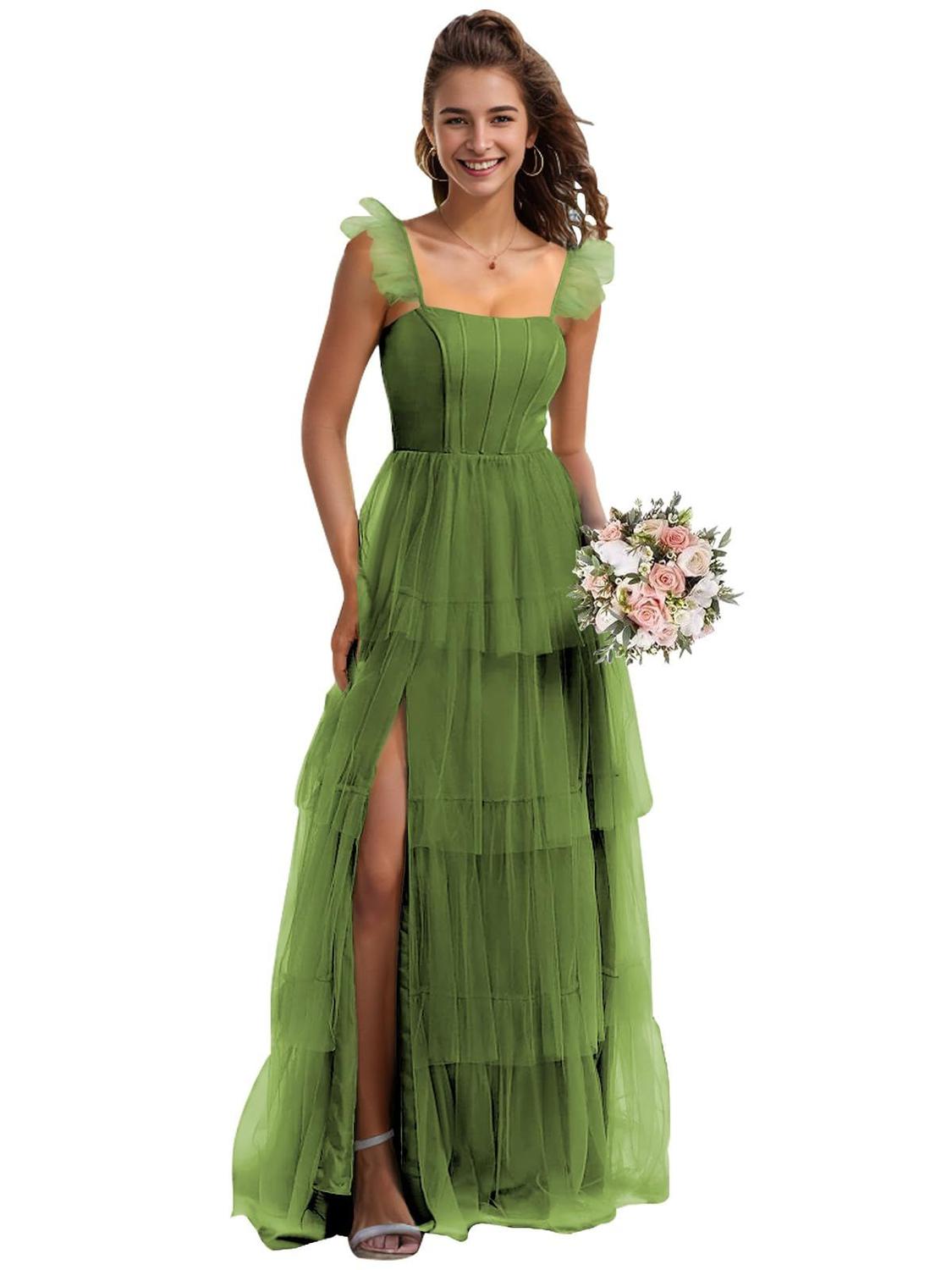Casamento Vestido De Dama Adulta Verde Oliva Vestido De Daminha