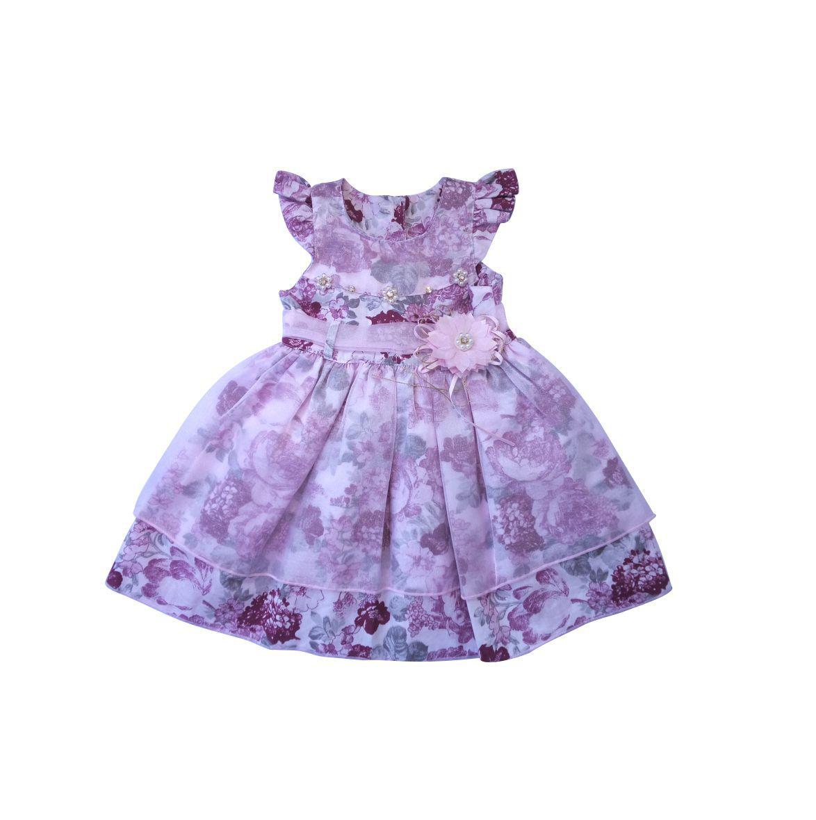 vestido de festa florido infantil