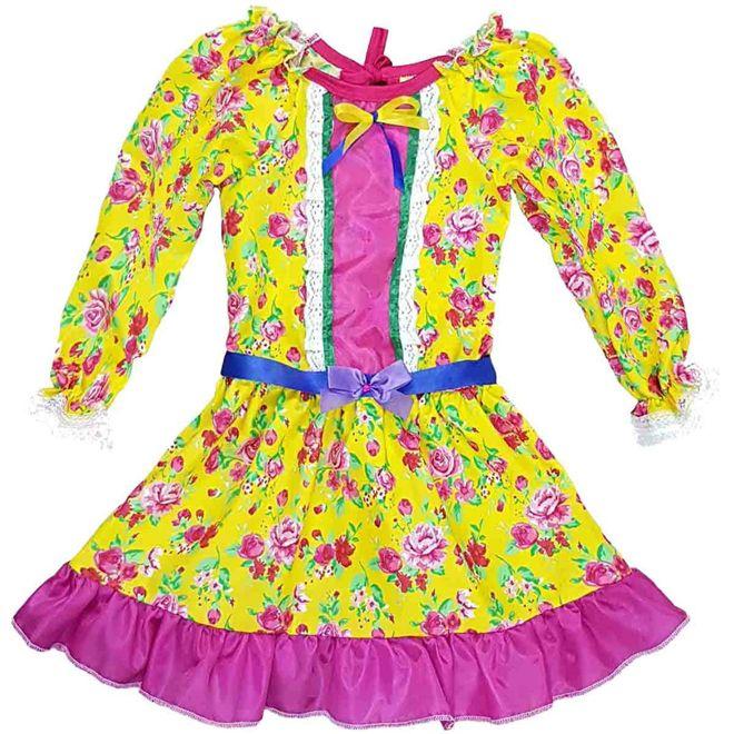 vestido junino manga longa