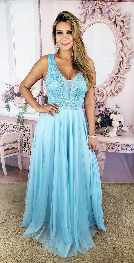 vestido plus size azul serenity