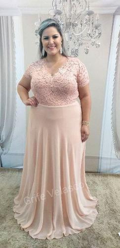 vestido de festa rose plus size
