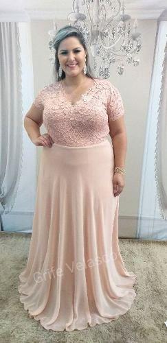 vestido madrinha plus size rosa