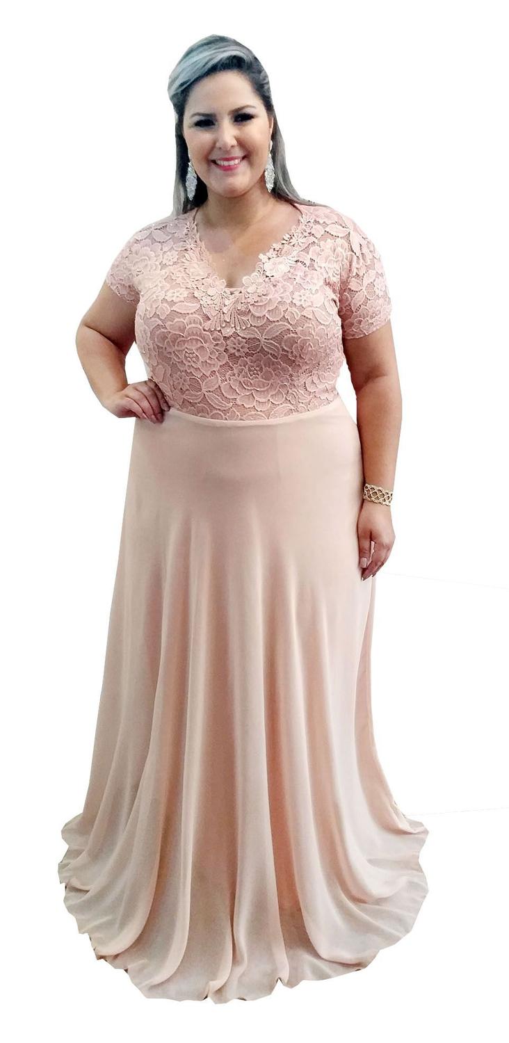 vestido festa plus size rose