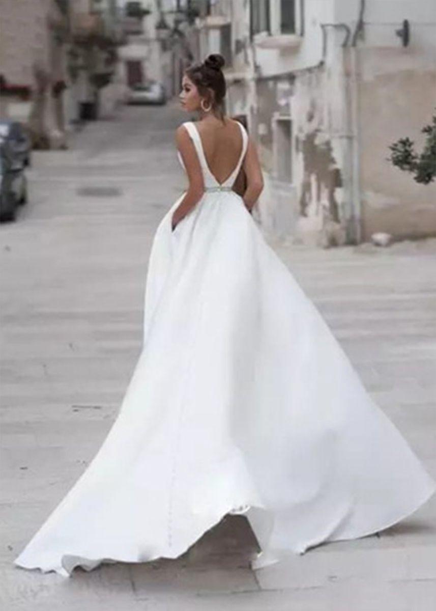 Costas Abertas Vestido De Noiva Decote V Nas Costas Vestido De