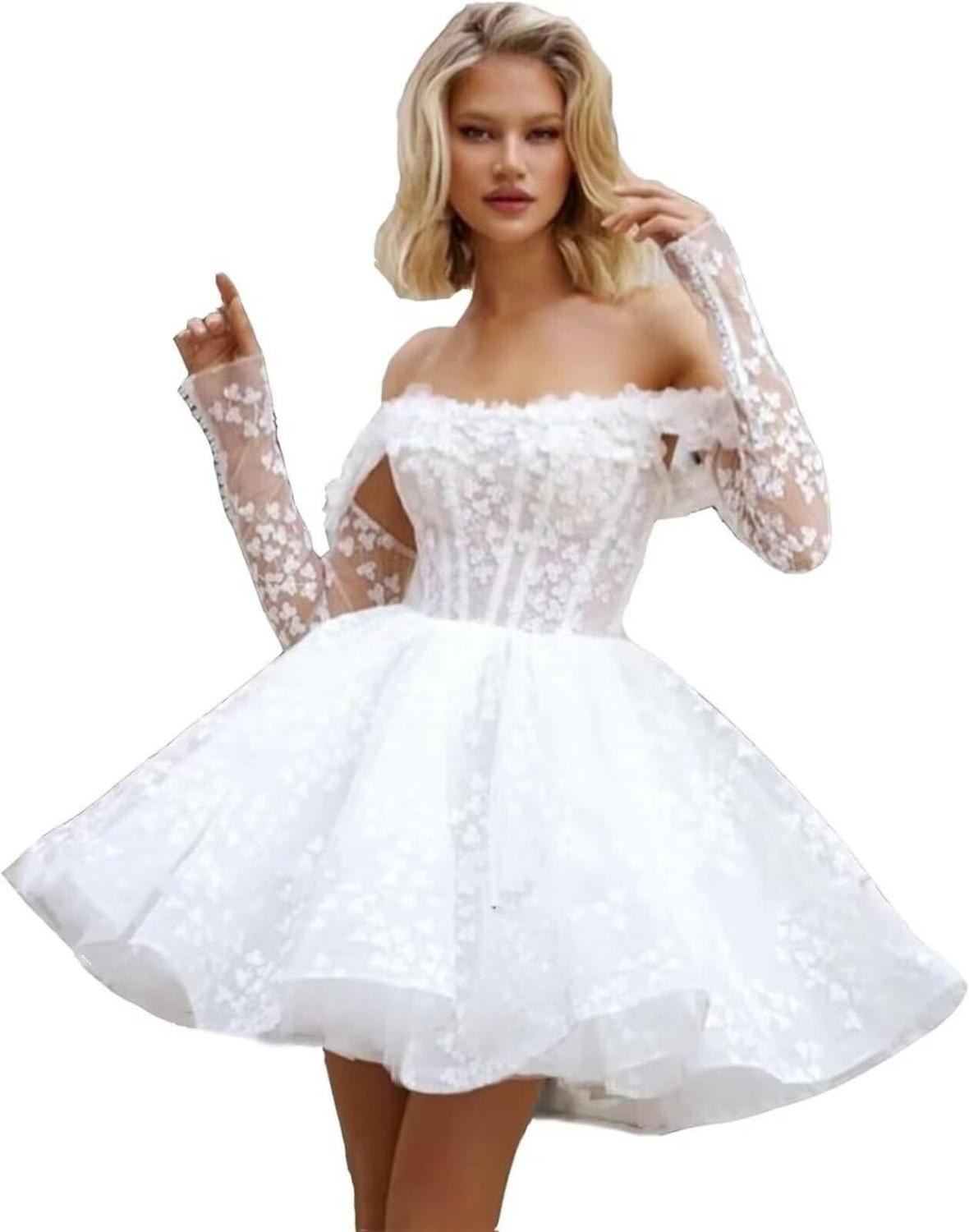 Vestido de noiva Yuxin 2024 Off Shoulder A Line Ball Gown branco