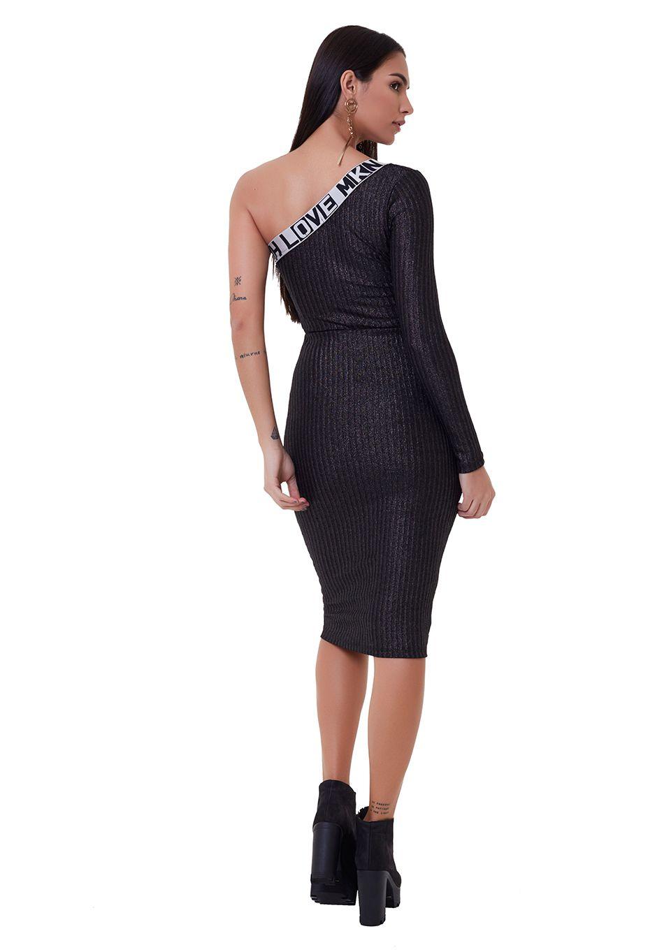 vestido de malha com brilho