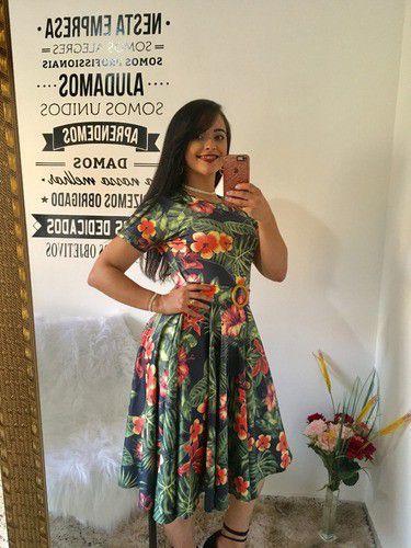 vestido godê florido
