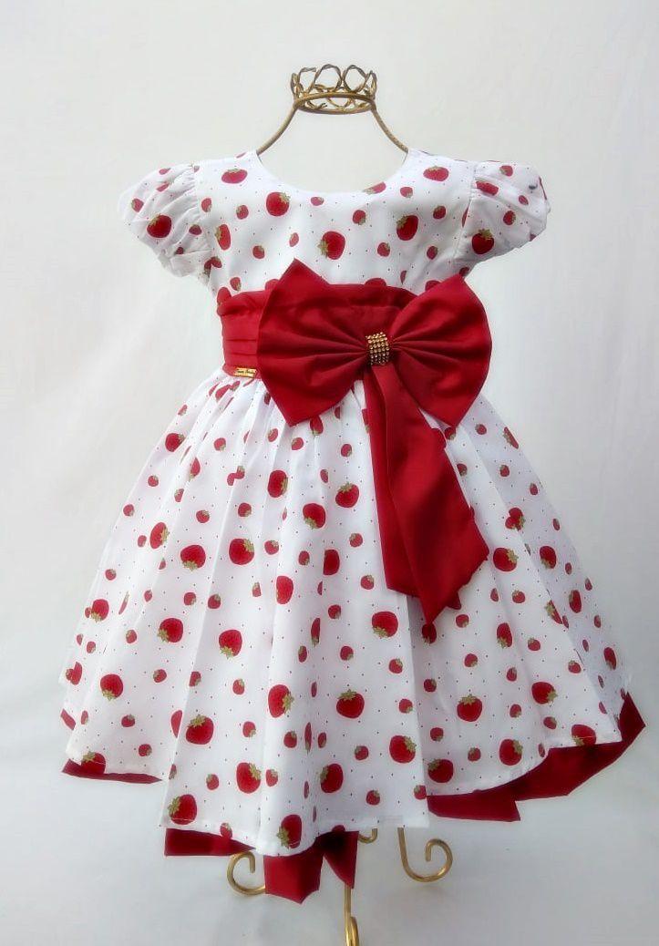 Vestido festa aniversario infantil moranguinho 1 ao 3 - Menina Bonita - Vestido  Infantil - Magazine Luiza