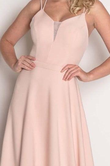 vestido de festa curto rosa chá