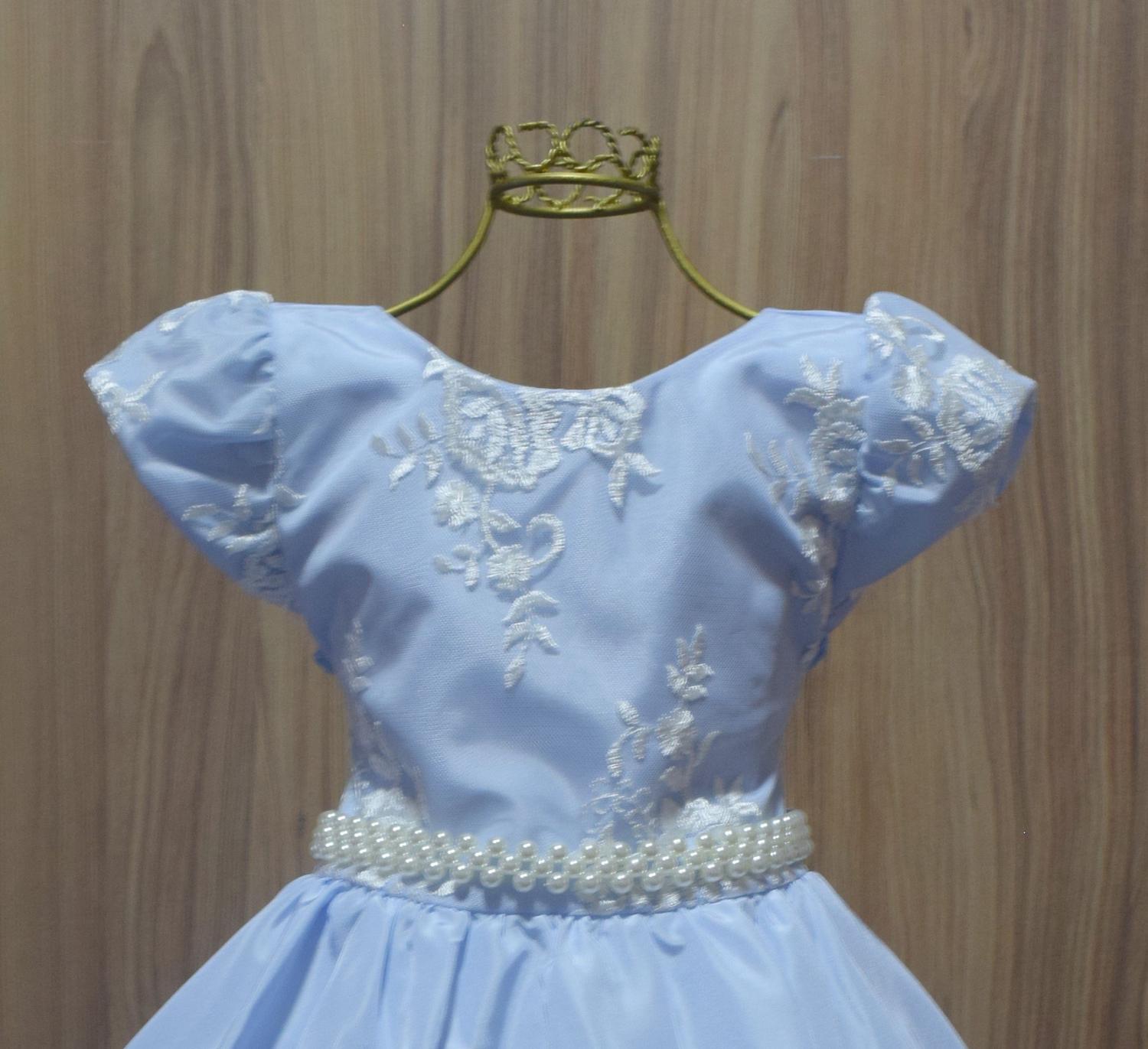 vestido daminha azul serenity