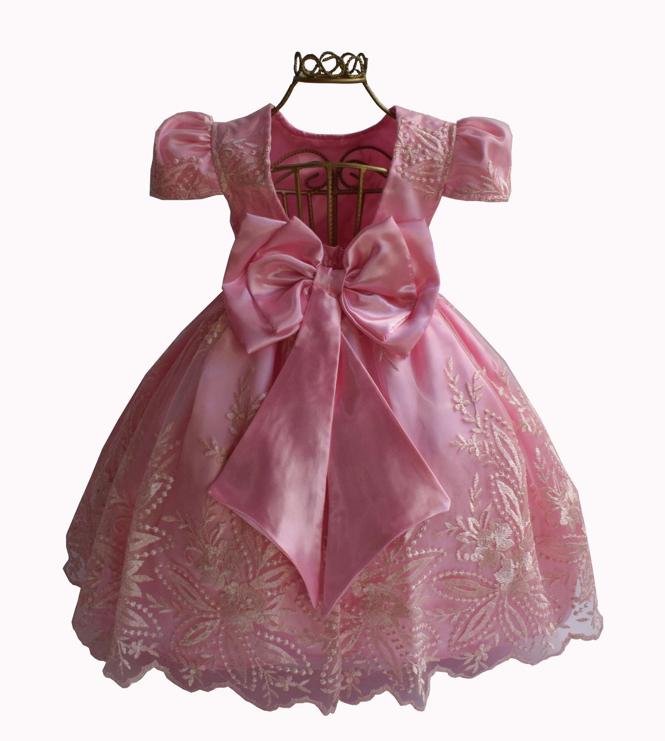 vestido de florista rosa bebe
