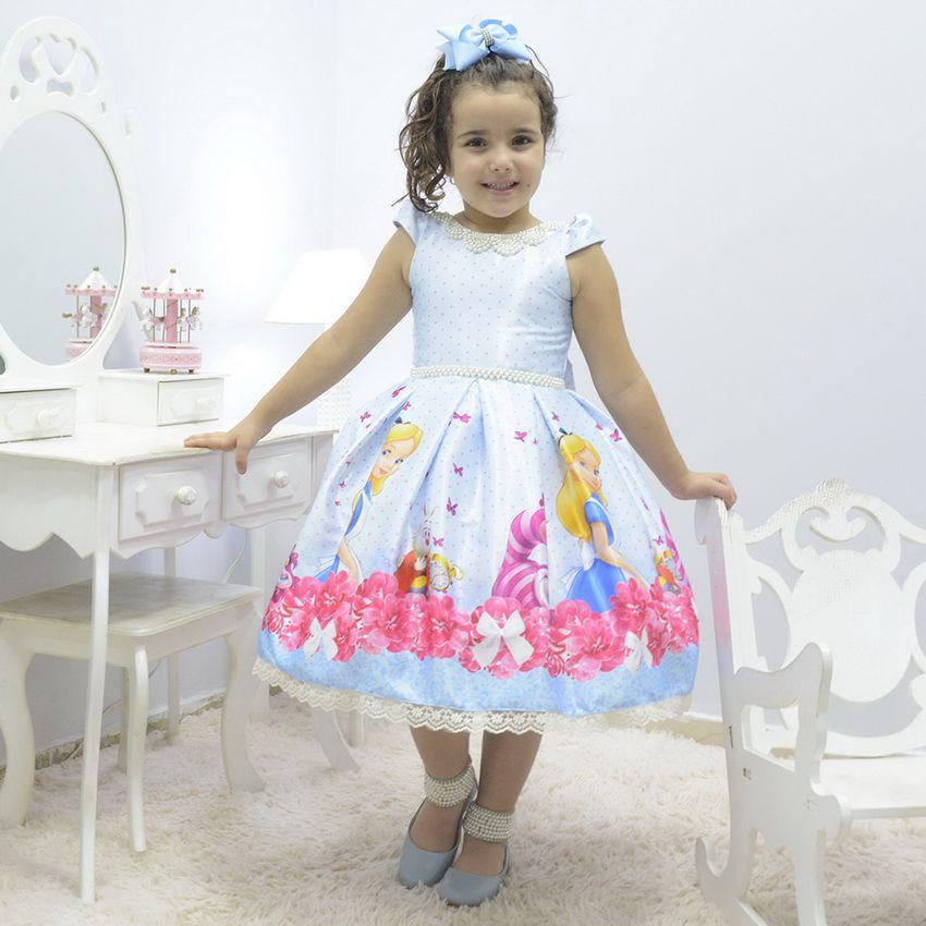 vestido de festa infantil com laço nas costas
