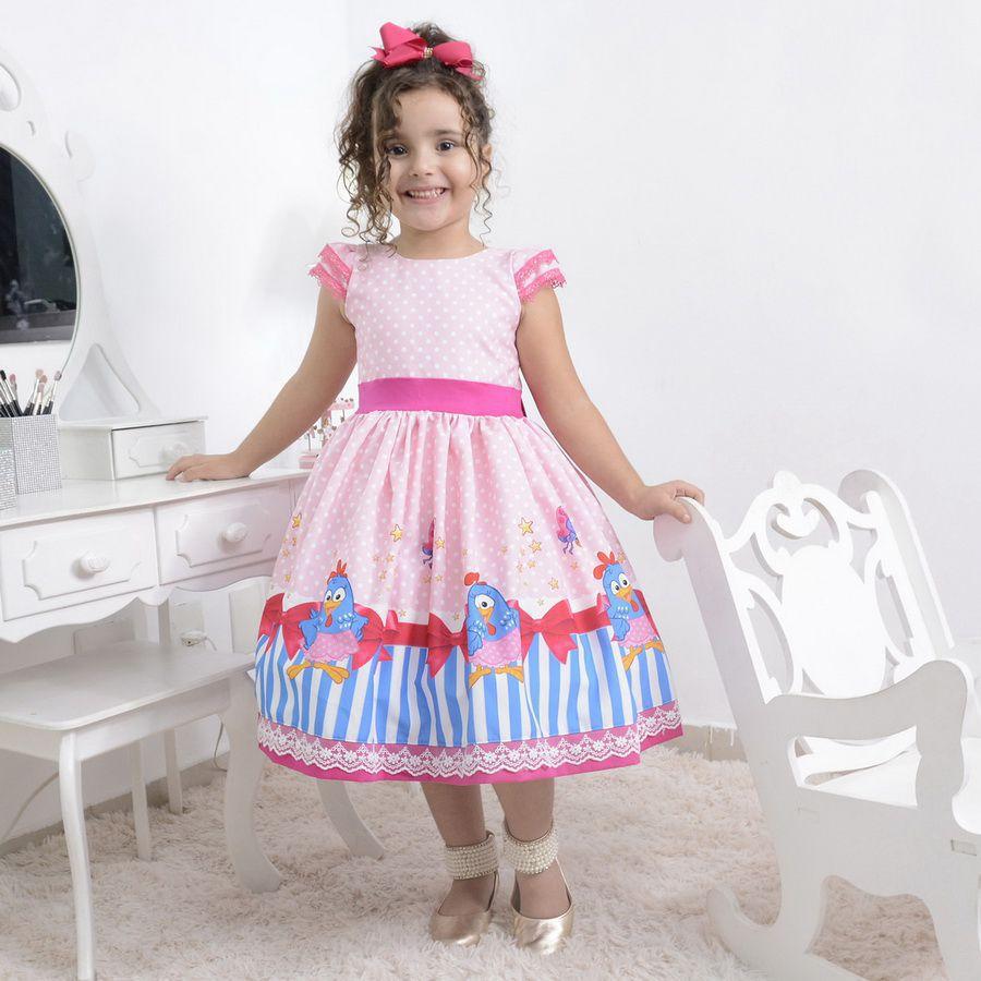 vestido de festa galinha pintadinha rosa