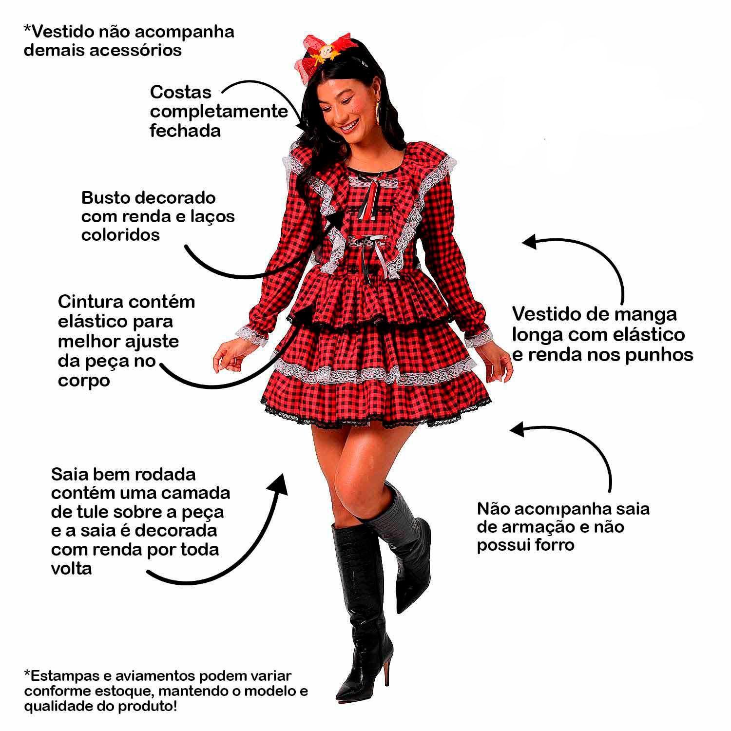 Roupa De Quadrilha Feminina Vestido Vestido Festa Junina Feminino