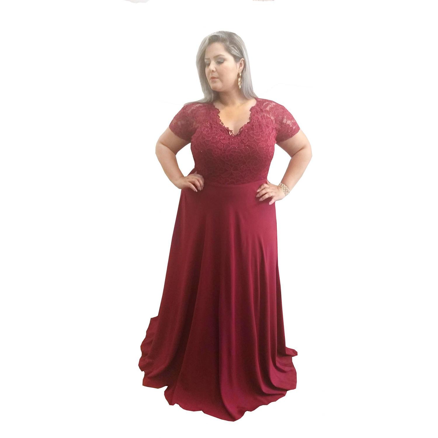 vestido marsala renda madrinha