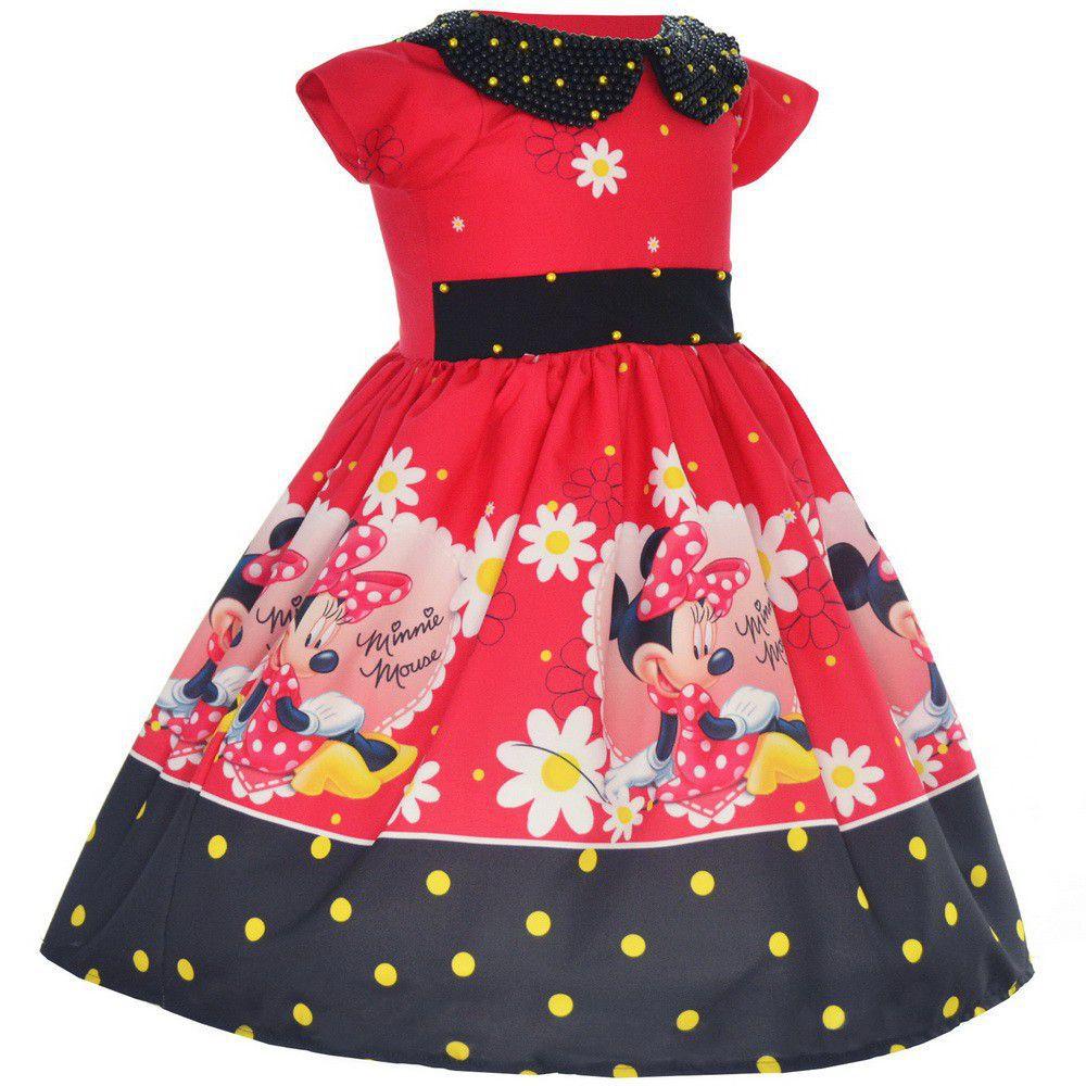 vestido festa minnie vermelha