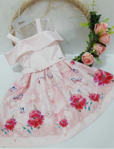 Vestido Festa Paraiso Menina Tam 4 6 8 10 Infantil Luxo 9963 - Paraíso ...