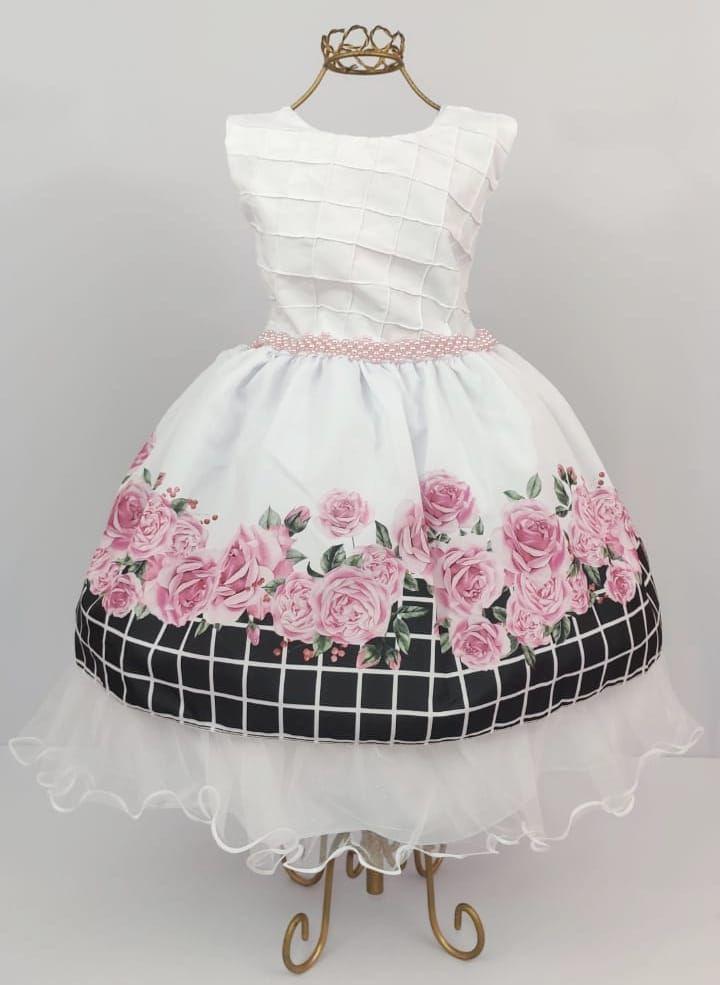 vestido floral infantil festa