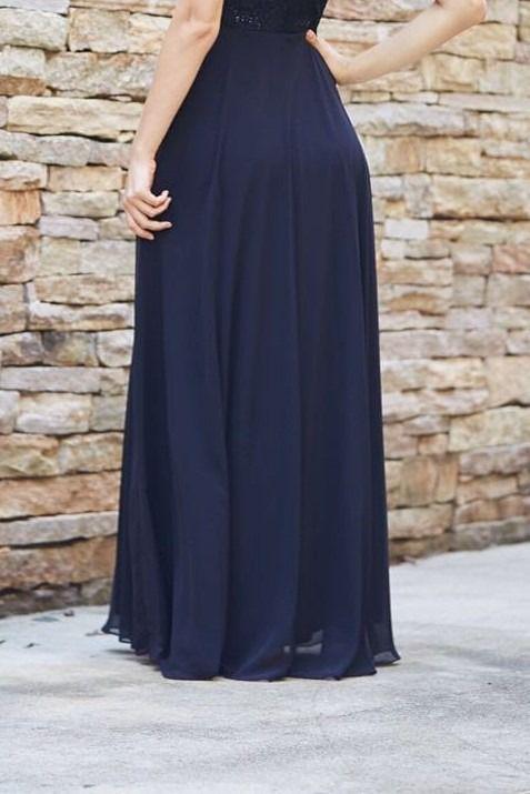 vestido chiffon longo festa