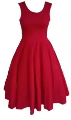 Vestido Vermelho Simples Rodado Vestido Godê Regata Vermelho Godê